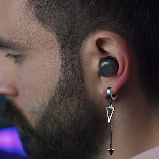 Vnox Punk Clip Earrings for Men & Women – Gothic Rock Stainless Steel Hoop (1 Piece)