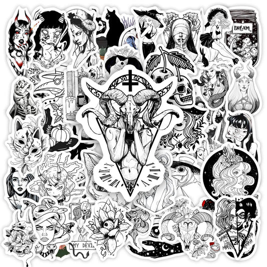 Gothic Demon Occult Stickers – Waterproof Vinyl Decals for Phone, Laptop, Notebook & DIY Crafts