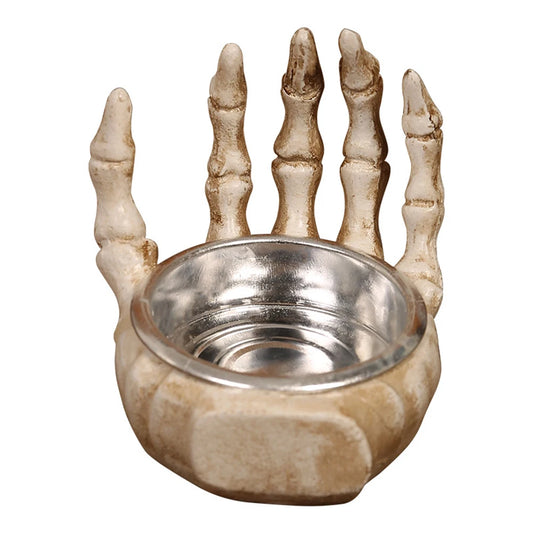 Halloween Skull Candle Holders – Resin Gothic Skeleton Candlestick Decor