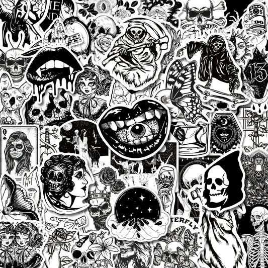 50PCS Gothic Stickers – Waterproof & Colorproof Aesthetic Decals