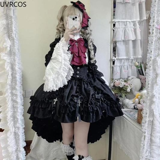 Victorian Gothic Lolita Dress Set – Punk Style Y2K Vintage Elegant Cosplay Anime Three-Piece Suit for Women