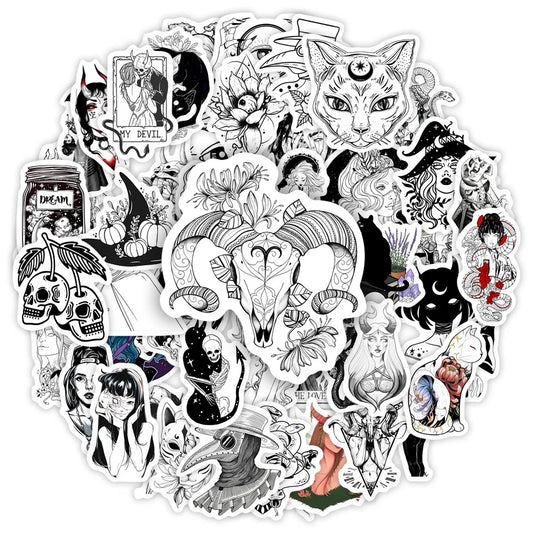 Gothic Demon Occult Stickers – Waterproof Vinyl Decals for Phone, Laptop, Notebook & DIY Crafts