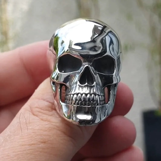 Hip-Hop Men’s Biker Rings – Ghost Head Skull Gothic Punk Metal Rock Jewelry Accessories