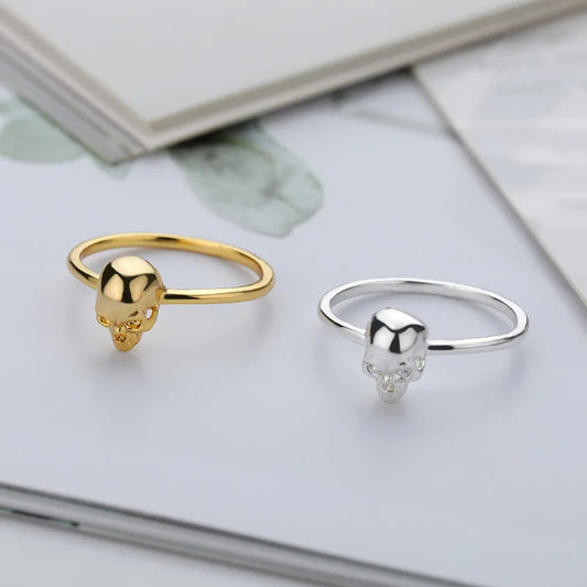 Vintage Skull Rings For Women – Waterproof Gold Color Stainless Steel Ring for Rock, Punk & Hip Hop Style
