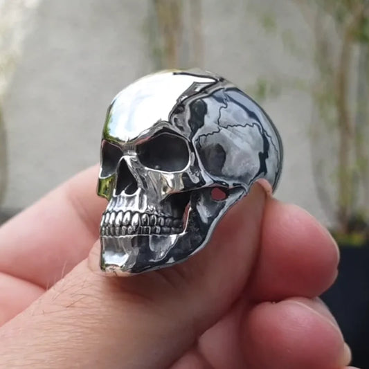 Hip-Hop Men’s Biker Rings – Ghost Head Skull Gothic Punk Metal Rock Jewelry Accessories