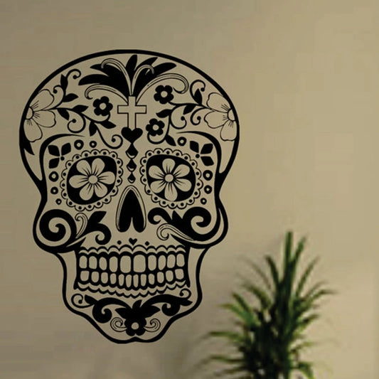 Skull Wall Sticker – Punk Rock Creative Personality Removable Vinyl Wall Art Stickers, Sugar Skull Decals H007