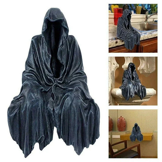 Black Grim Reaper Statue – Thrilling Nightcrawler Resin Horror Figurine for Desktop & Home Decor