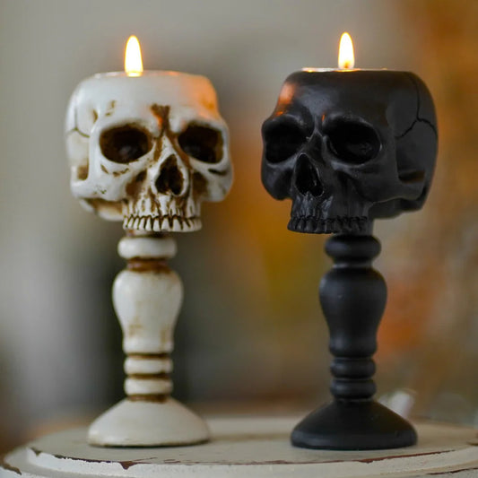 Halloween Decorations Skeleton Pillar Candle Holder