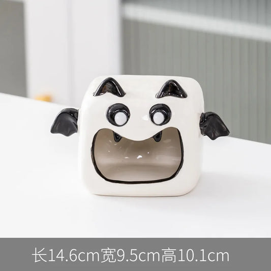 Halloween Ceramic Candle Holder – Cute Ghost & Pumpkin Candlestick for 2025 Festive Decor