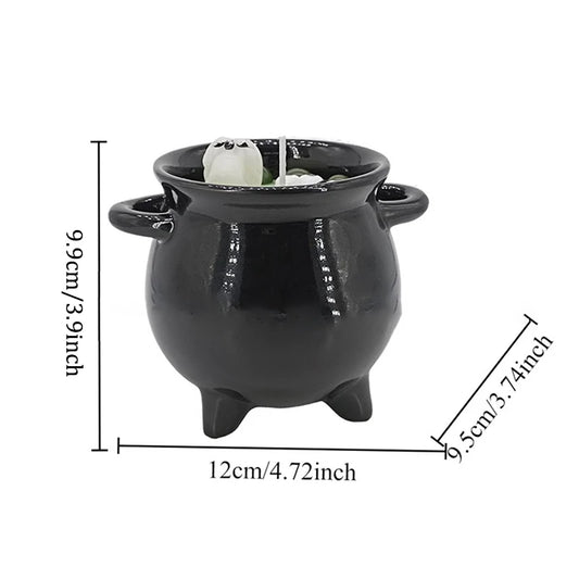 Halloween Skull Candle Decorations – Gothic Bubble Jar Bath Skull Candle