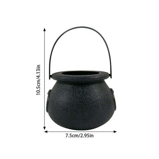 6/12/18Pcs Mini Halloween Candy Buckets – Black Cauldron Pots for Trick-or-Treat & Party Decor