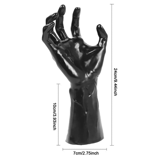 Devil Hand Statue Candle Holder – Black Demon Hand Wall-Mounted Gothic Ornament for Halloween Decor