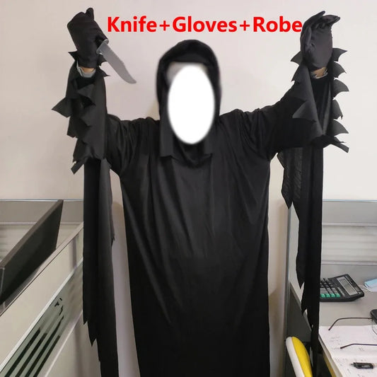 Halloween Adult Male Demon Horror Movie Death Costume – Cosplay Fancy Dress with Accessories & Props