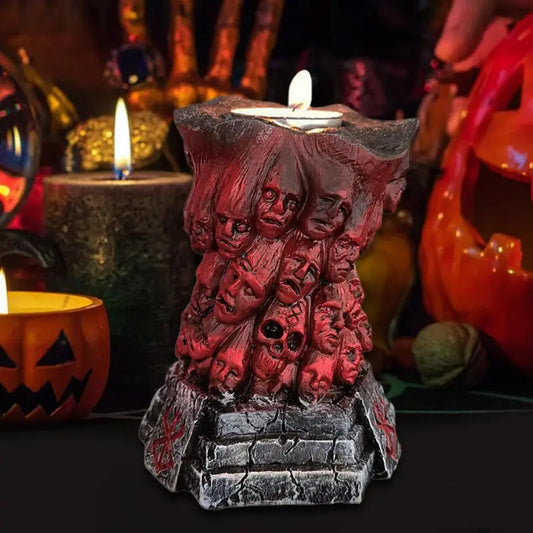 Skeleton Candlestick Holder – Spooky Resin Candle Stand for Halloween Decor