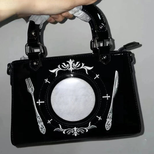 Vintage Harajuku Punk Gothic Underarm Bag – Y2K Transparent Ita Shoulder Handbag for Women