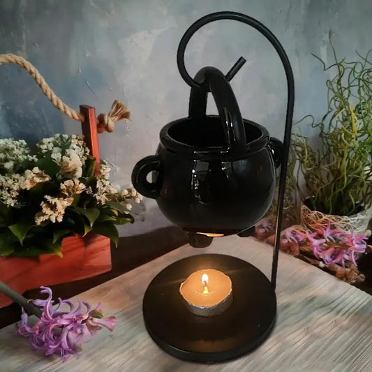 Hanging Cauldron Wax Burner – Witchcraft Essential Oil & Incense Candle Holder