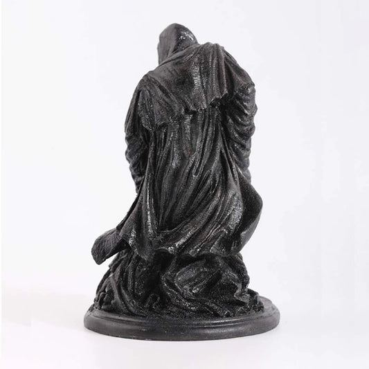 Y Holy Death Statue – Standing Grim Reaper Figurine Holding Scythe, Religious Decorative Altar Statue for Halloween