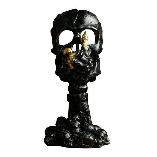 Halloween Skeleton Candlestick – Gothic Resin Candle Holder for Tea Lights & Table Decor