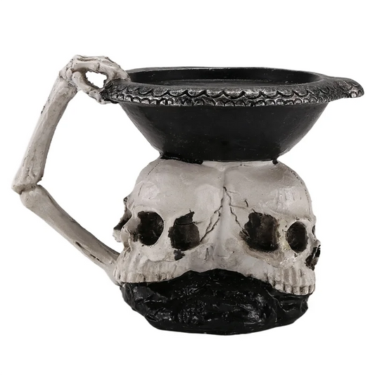 ABYP Skull Skeleton Candlestick Holder – Gothic Resin Tealight Candle Holder for Halloween Decor