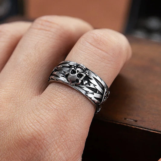 Vintage Gothic Skull Men's Ring – Unique Alloy Punk Statement Jewelry for Fashion-Forward Hip Hop Style
