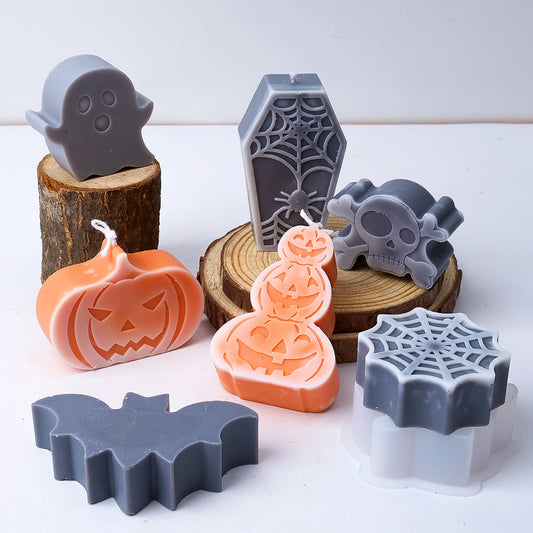 Halloween Pumpkin & Ghost Silicone Candle Mold – DIY Soap, Resin, Plaster Craft Mould