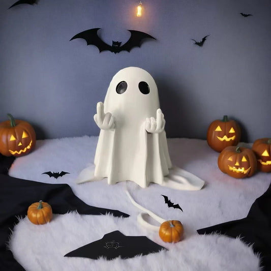 New Cute Ghost Statue – Small Scary Ghost Figurines for Halloween Decor