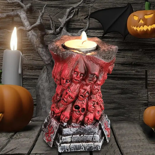 Skeleton Candlestick Holder – Spooky Resin Candle Stand for Halloween Decor
