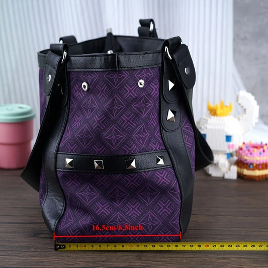 MINISO x Sanrio Hello Kitty Vintage Purple Handbag – Y2K Gothic Underarm Tote Bag