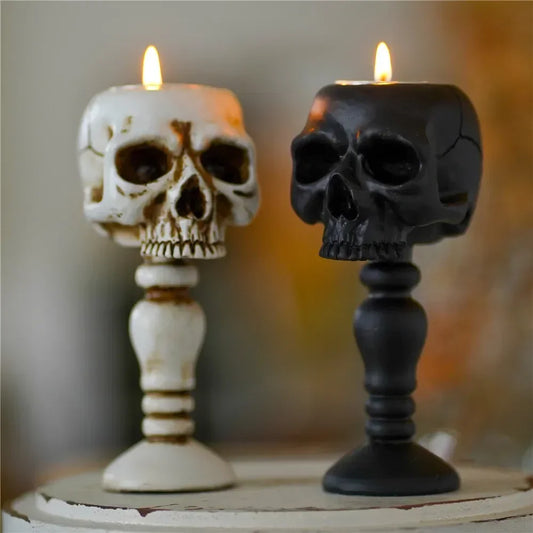 Skull Candle Holder – Resin Ghost Head Candlestick
