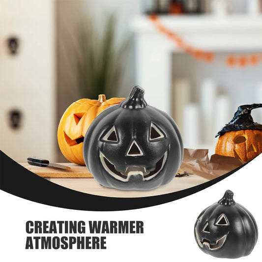 2Pcs Pumpkin Lantern Night Light – Orange & Black Halloween Decorations (No Lamp Included)