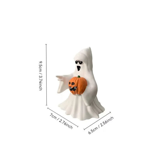 New Cute Ghost Statue – Small Scary Ghost Figurines for Halloween Decor