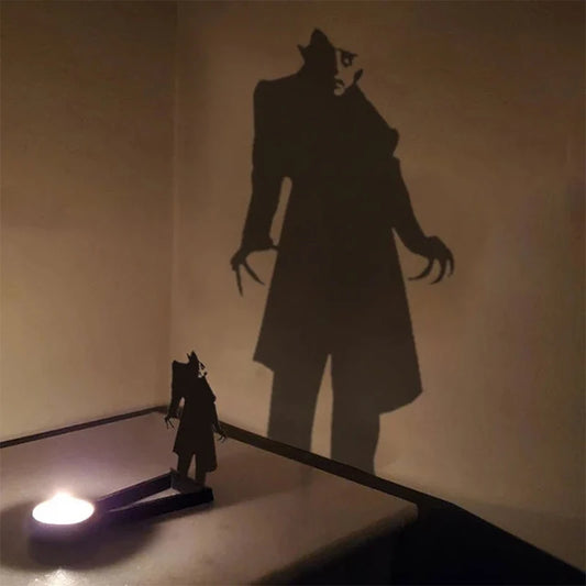Candle Shadow Halloween Horror Candlestick – Metal Tea Light Caster for Spooky Tabletop Decor