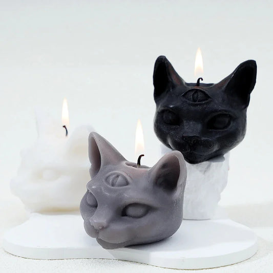 Three Eye Cat Scented Gothic Candles – Creative Halloween Aromatherapy Decoration