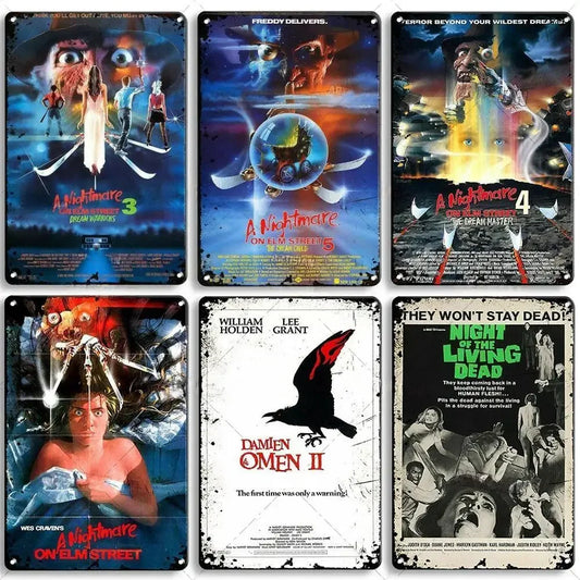 Classic Horror Movie Poster Rusty Metal Plaque – Retro Decorative Plate for Bar, Man Cave & Garage