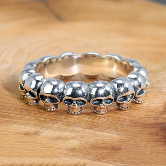 Huitan Punk Skull Ring – Unisex Anti-Metal Color Hip Hop Finger Accessory for Men & Women