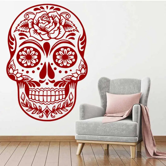 Halloween Skull Horror Vinyl Wall Stickers – Home, Living Room, Bedroom, Doors & Windows Decoration, Tattoo Shop Wall Art Murals KL2