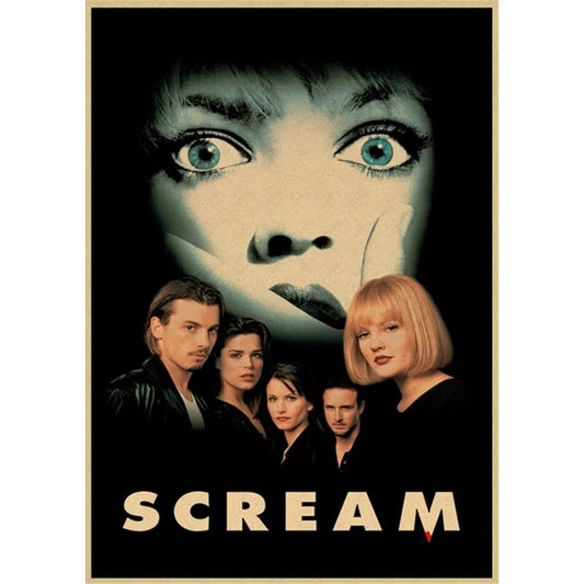 Classic Horror Thriller Movie S-ScreaM Retro Poster – Waterproof Sticky Wall Art for Home & Bar Decor