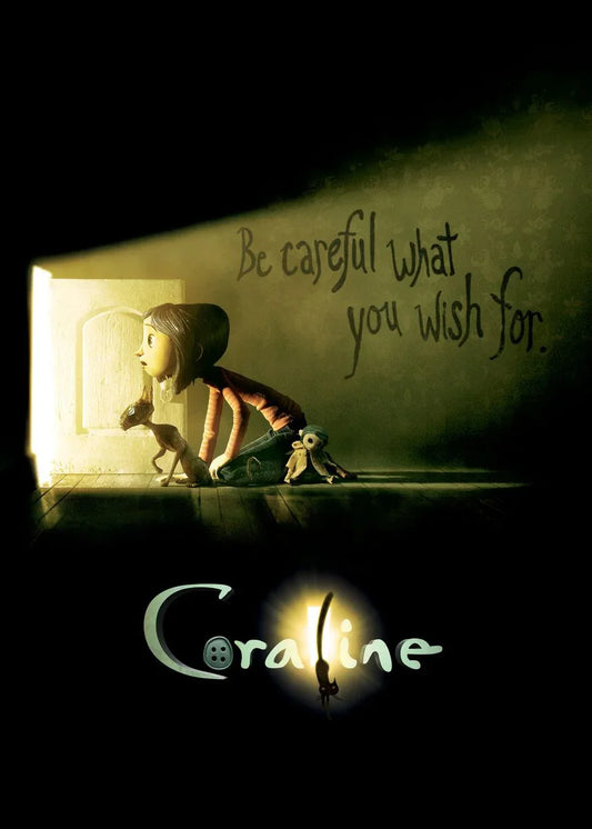 Anime Movie Coraline Poster and Print – Cartoon Horror Witch Quotes Canvas Painting for Living Room Decor