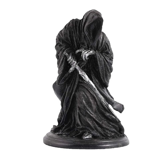 Y Holy Death Statue – Standing Grim Reaper Figurine Holding Scythe, Religious Decorative Altar Statue for Halloween