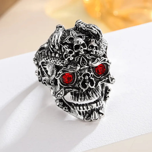 Hot Sale Rock Gothic Punk Men's Ring – Vintage Distressed Skull Personality Ring