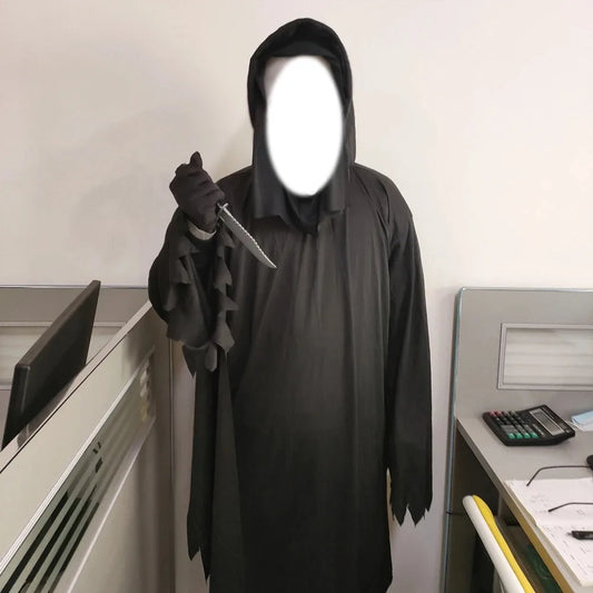 Halloween Adult Male Demon Horror Movie Death Costume – Cosplay Fancy Dress with Accessories & Props