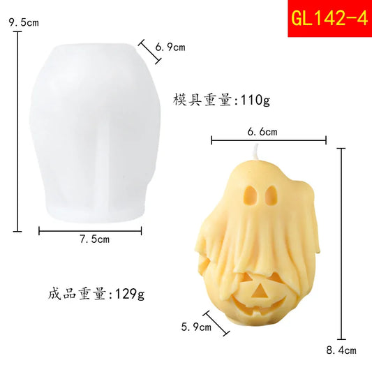 Halloween Ghost & Pumpkin Candle Silicone Mold – DIY Resin, Gypsum & Wax Craft Mould