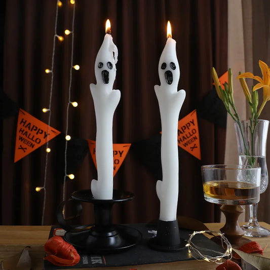 Halloween Haunted Ghost Long Stem Candle – Scented Spooky Party & Home Decor