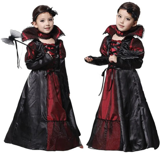 Gothic Vampire Costume for Baby Girls – Halloween Princess Party Dress & Kids Cosplay Outfit