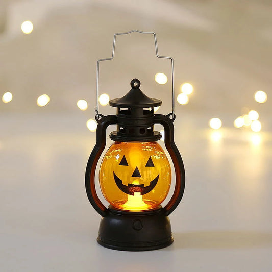 LED Pumpkin Lantern Handheld Lamp – Vintage Kerosene Style for Cosplay & Home Decor