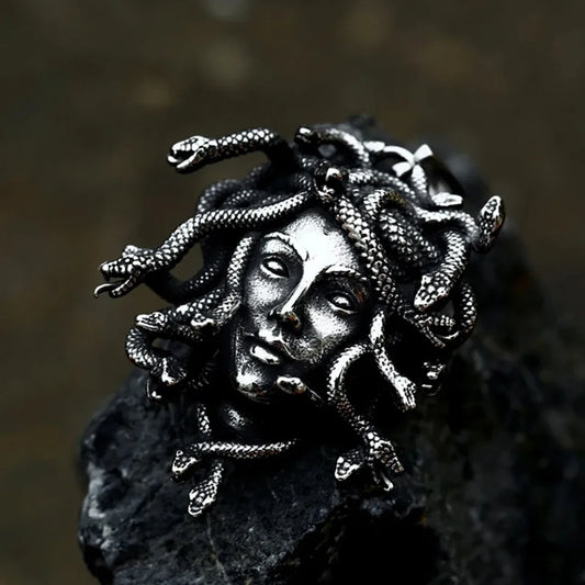 Gothic 316L Stainless Steel Classic Medusa Pendant Necklace – Vintage Snake Design for Men & Women