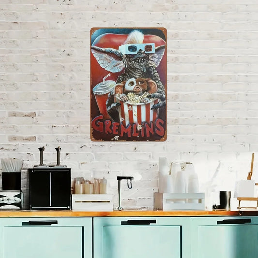 Gremlins Poster – Vintage Horror Movie Metal Sign, Retro Tin Wall Decor (8x12 Inch)