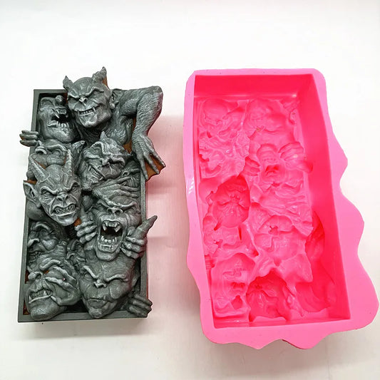 Black Little Devil Silicone Mold – DIY Gypsum, Resin, Candle & Concrete Craft Mould