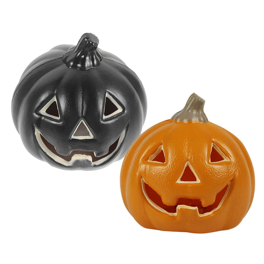 2Pcs Pumpkin Lantern Night Light – Orange & Black Halloween Decorations (No Lamp Included)
