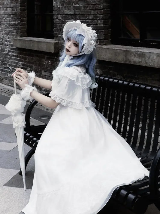 Coalfell French Retro Lace Collar Princess Dress – Lolita Gothic Courtly Vintage Style for Women